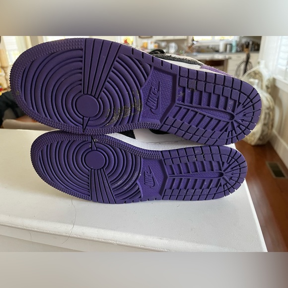 Air Jordans size 5Y, black and purple . Above average to good condition,see pics - Picture 8 of 9